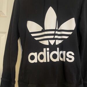 Adidas Black Sweatshirt with White Trefoil Logo